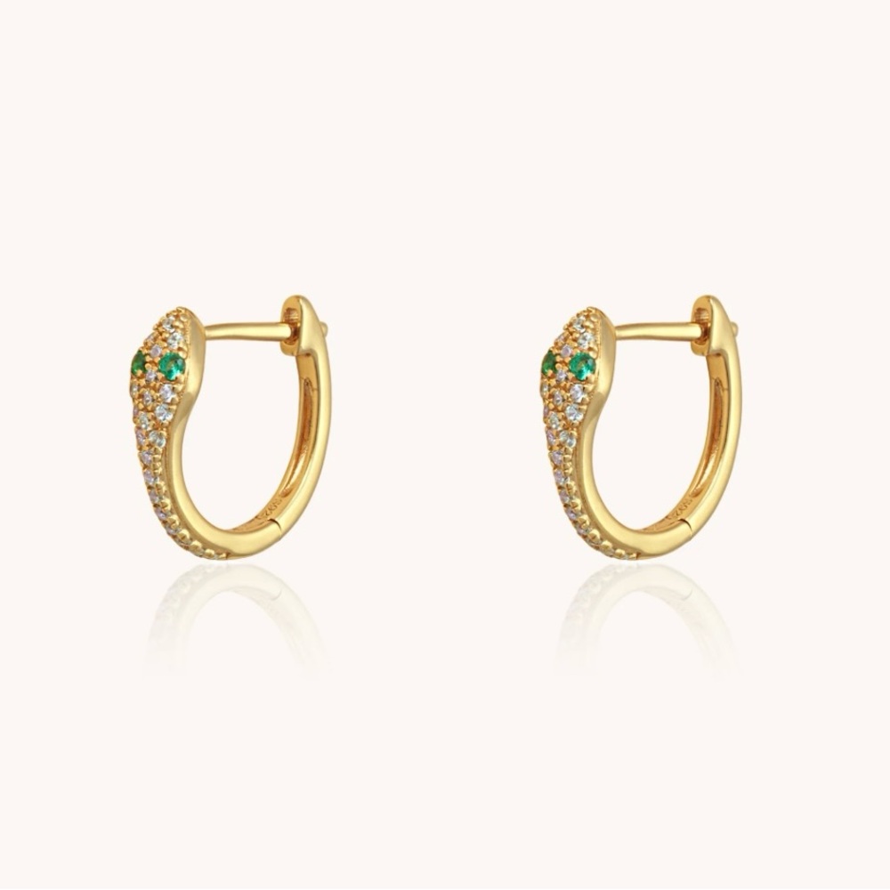 14k Gold filled snake small huggies